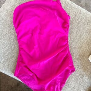 Girls One-Piece Swimsuit in Bright Pink